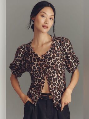 ✨Maeve (NWOT) Puff-Sleeve Cashmere Cardigan Sweater Size XS✨